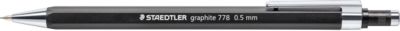 STAEDTLER Druckbleistift graphit, Sechskant-Griffzone, Radierer, HB, 0,5 mm, schwarz