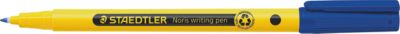 Staedtler Fineliner Noris, Rundspitze, Strichbreite 0,6 mm, Tinte auf Wasserbasis, Recycling-Kunststoff, Schreibfarbe blau, 1 Stück