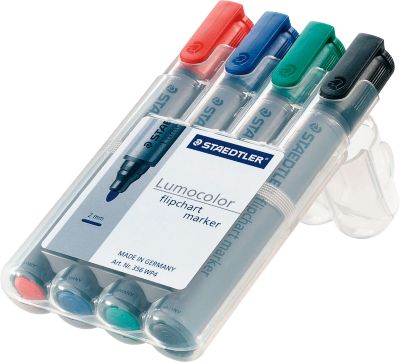 STAEDTLER Flipchartmarker Lumocolor 356, farbsortiert, 4er-Set