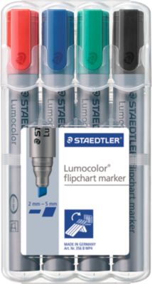 STAEDTLER Flipchartmarker Lumocolor 356BWP4, 4er Set