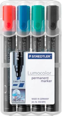 STAEDTLER Lumocolor permanent marker 350, 10 Stück, 4er Set, farbsortiert
