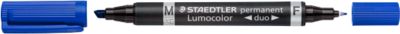 STAEDTLER Permanent-Marker Lumocolor duo, blau, 10 St.