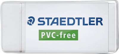 Staedtler Radierer, für Bleistifte und radierbare Buntstifte, PVC-frei, B 43 x T 19 x H 13 mm, Kunststoff, weiß