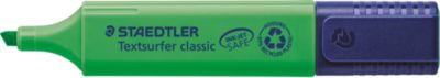 Staedtler Textmarker Textsurfer Classic, Keilspitze, Strichstärke 1-5 mm, mit Drehkappe, Recycling-Kunststoff, Schreibfarbe grün, 1 Stück