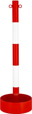 Stahlrohr-Kettenständer, für den Innenbereich, mit PVC-Folie in rot/weiß