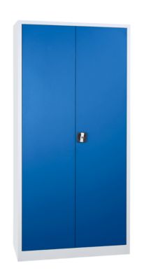 Stahlschrank, 4 Fachböden, 5 OH, H 1950 x B 920 x T 420 mm, lichtgrau/enzianblau