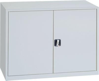 Stahlschrank, höhenverstellbarer Fachboden, abschließbar, H 750 mm, lichtgrau/lichtgrau