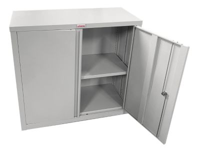 Stahlschrank Phoenix SCF0891GGK, faltbar, 1 Fachboden, Schlüsselschloss, B 915 x T 370 x H 830 mm, Stahl, lichtgrau RAL 7035