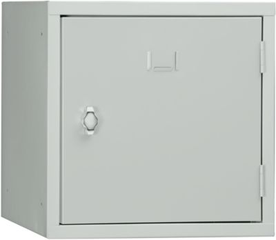 Stalen kubuskast, afsluitbaar, 380 mm, corpus grijs en deur lichtgrijs RAL 7035