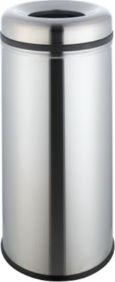 Standaschenbecher, für den Innenbereich, mit Feuerschutzdeckel, rund, Ø 310 x H 640 mm, Edelstahl