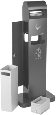 Standascher Abfall Kombination, 10 l , f. den Aussenbereich, UV-resistent beschichtet