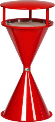 Standascher mit Dach und Bodenronde, Kunststoff, rot