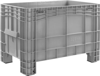 Stapel- und Transportgroßbehälter 285 L, H 1040 x B 640 x H 670 mm, Lebensmittelecht, von -40°C bis +60°C, 4 Standfüße