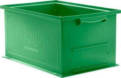 Stapelkasten Serie 14/6-230, aus Polypropylen, mit Griffmulde, Inhalt 26 L, grün