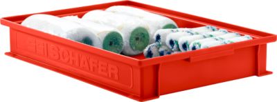 Stapelkasten SSI Schäfer 14/6-2F - Polypropylen - bis 20 kg - mit Griffmulde - L 465 x B 314 x H 72mm - 8L - rot