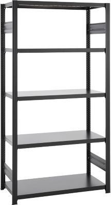 Steckregal ORDO Business, Grundregal, modular, 5 Fachböden, Fachlast 140 kg, Feldlast 1200 kg, B 1060 x T 435 x H 2000 mm, Stahl, schwarz