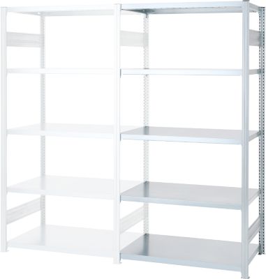 Steckregal ORDO Industry, Anbauregal, modular, 5 Fachböden, Fachlast 140 kg, Feldlast 1200 kg, B 1010 x T 435 x H 2000 mm, Stahl verzinkt