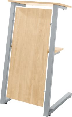 Stehpult SSI Schäfer, Stahlrohr/Spanplatte, B 590 x T 620 x H 1120/1060 mm, Eiche