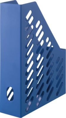 Stehsammler KARMA, DIN A4/C4, 100% Recyclingmaterial, B 76 x T 246 x H 315 mm, H vorne: 148 mm, blau