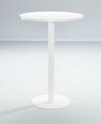 Stehtisch Paperflow, rund, mit Stahlgestell, Säulenfuß, Ø 80 cm, desinfektionsmittelbeständig, weiß