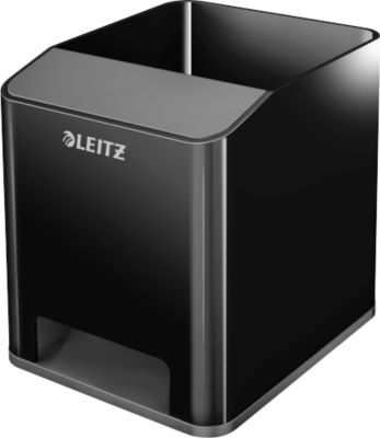 Stiftehalter Leitz WOW Sound, 1 Fach, Smartphone-Fach mit Soundverstärkung, schwarz