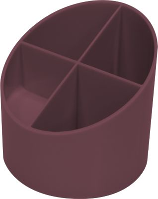 Stifteköcher Helit The Green Cross, 4 Fächer, Ø 110 x H 105 mm, Recyclingkunststoff, rot