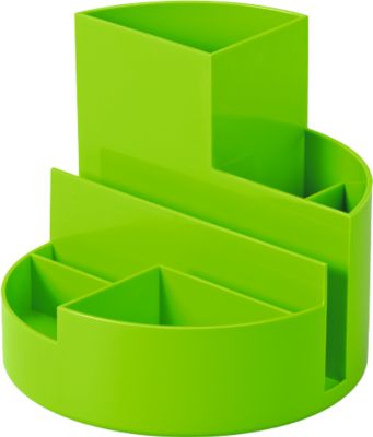 Stifteköcher MAUL MAULrundbox, 6 Fächer inkl. Zettel- & Brieffach, Ø 140 x H 125 mm, ABS-Kunststoff, grün