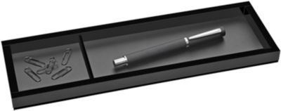 Stiftschale Wedo Black Office, schwarz mattiert/glänzend, 2 Fächer