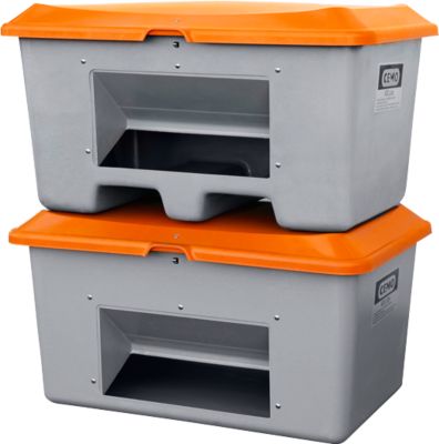 Streugutbehälter unterfahrbar, mit Entnahmeöffnung, 200 l, L 890 x B 600 x H 690 mm