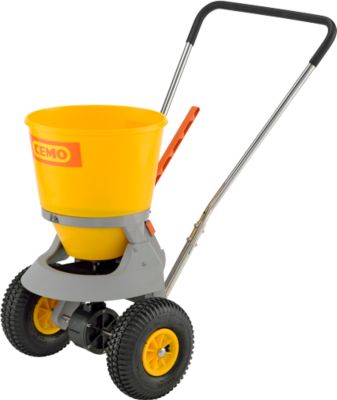 Streuwagen CEMO, Behältervolumen 20 l, Streubreite 1-4 m, Streumenge 6-stufig einstellbar, klappbarer Stützfuß, Schiebegriff höhenverstellbar