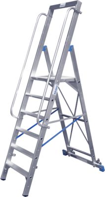 Stufenstehleiter, mit großer Plattform, Aluminium, mit 4 Stufe