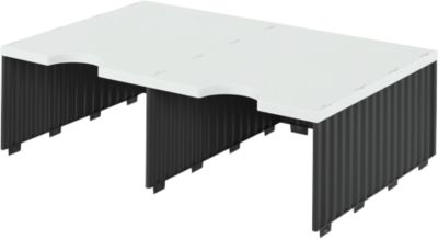 styro® Sortierstation styrodoc Jumbo, DIN C4, 1 Etage/2-reihig/2 Fächer, schwarz