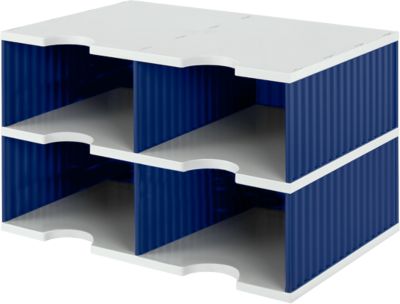 styro® Sortierstation styrodoc Jumbo, DIN C4, 2 Etagen/2-reihig/4 Fächer, blau