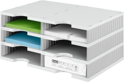 styro® Sortierstation styrodoc Standard, DIN C4, 3 Etagen/2-reihig/6 Fächer, grau/grau