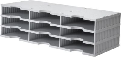 styro® Sortierstation styrodoc Standard, DIN C4, 3 Etagen/3-reihig/9 Fächer, grau/grau