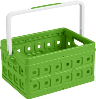 Sunware Klappbox Square, Inhalt 24 Liter, mit Griff, grün/weiß