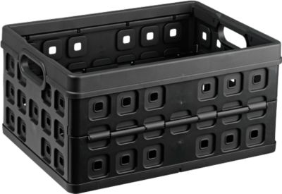 Sunware Square Klappbox, Inhalt 32 Liter, mit Durchfassgriff, schwarz