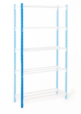 Support de rayonnage universel - H 1960 mm - avec pieds en plastique - bleu ciel
