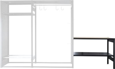 Table d'appoint Ordo Flex vélo et temps libre - l. 1360 x P 635 x H 825 mm - 1 tablette – noir profond mat RAL 9005