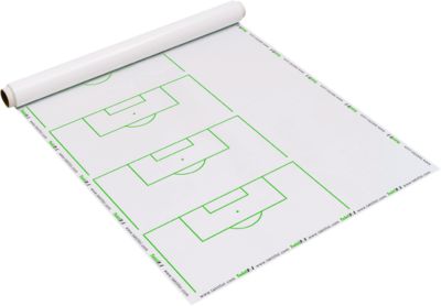 Taktikfolie Taktifol Soccer Set Plays, für Fußball-Standards, selbsthaftend, beschrift-/abwischbar, Rolle mit 25 Folien, B 80 x H 60 mm, weiß