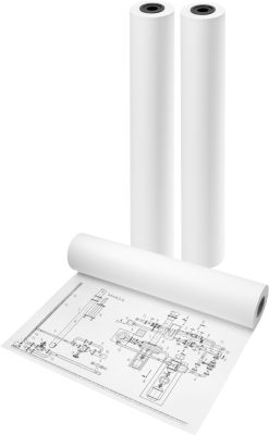 tecno Plotterrollen CAD 90, 91,4 cm x 100 m, 90 g/m², weiß, ungestrichen, Karton = 2 Rollen
