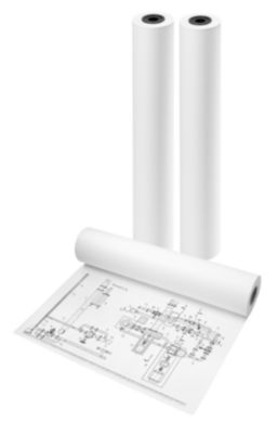 tecno Plotterrollen CAD 90, 91,4 cm x 50 m, 90 g/m², weiß, ungestrichen, Karton = 3 Rollen
