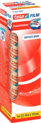 TESA® Klebeband 57404, reißfest, klebestark, L 10 m x B 19 mm, PP-Folie, transparent, 8 Rollen