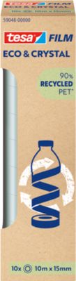 tesafilm® eco & crystal Klebeband, transparent, reißfest, L 10 m x B 15 mm, 10 Rollen