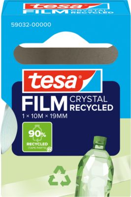 tesafilm® eco & crystal Klebeband, transparent, reißfest, L 10 m x B 19 mm, 1 Rolle