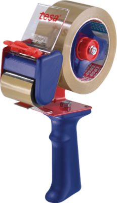 tesapack® Handabroller 6300 Economy, für Rollen bis Ø 120 x B 50 mm, manuell verstellbare Rollenbremse, wendbares Messer mit Abdeckung