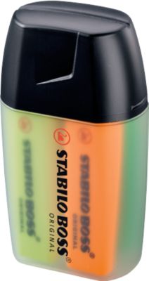 Textmarker STABILO® BOSS Original, 4er-Box, Keilspitze, lichtbeständig, schnell trocknend, gelb/blau/grün/orange