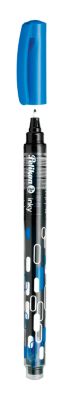 Tintenroller Pelikan Inky, blauschreibend, Strichbreite 0,5 mm, Tintenreglersystem & Sichtfenster, Kappenverschluss, Kunststoff, blau