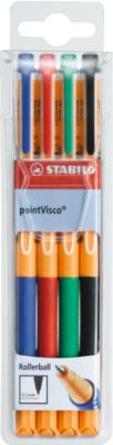 Tintenroller STABILO® PointVisco®, 4er-Mix
