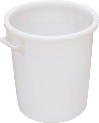 Tonne, mit Griffen, 35 l, Ø 390 x H 410 mm, lebensmittelecht, temperaturbeständig, stapelbar, recycelbares HDPE, weiß